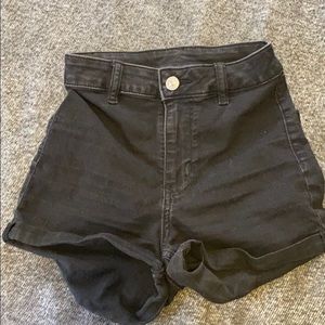 Black jean shorts